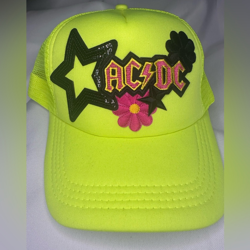 Ac/Dc Neon Yellow Trucker Hat